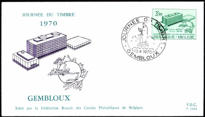 Belgia FDC 1970 Mi 1586  Stamp Day [292a-GEMBLOUX]